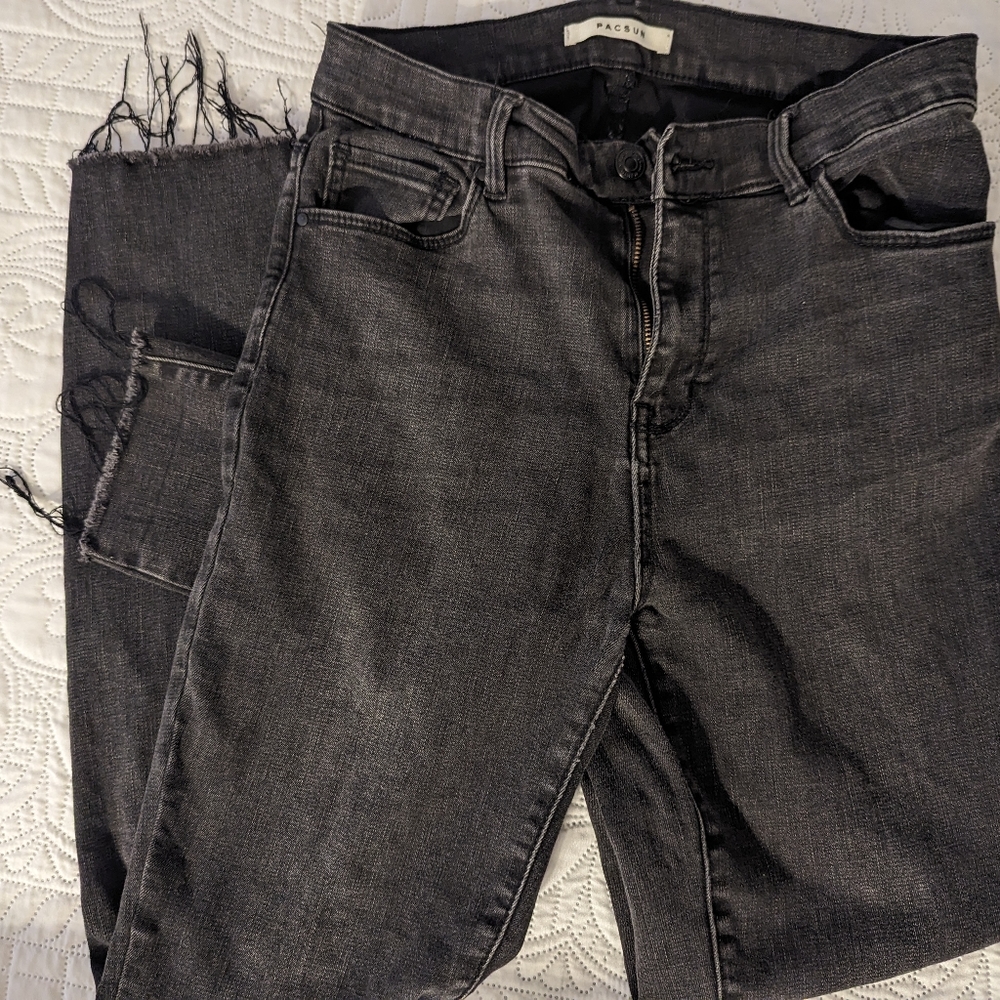 Black Pacsun Skinny Distressed Jeans / Jeggings